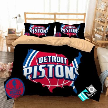 Nba Detroit Pistons 3 Logo 3D Duvet Cover Bedding Sets Diverse Design and Materials
