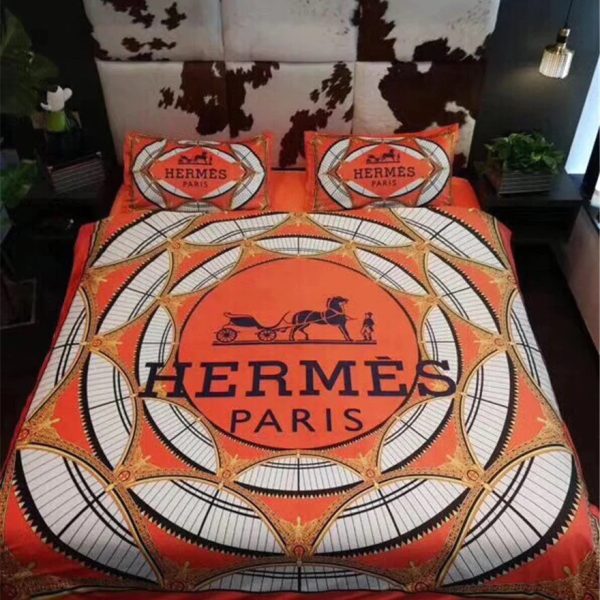 Orange Paris Hermes Bed Set Diverse Design and Materials
