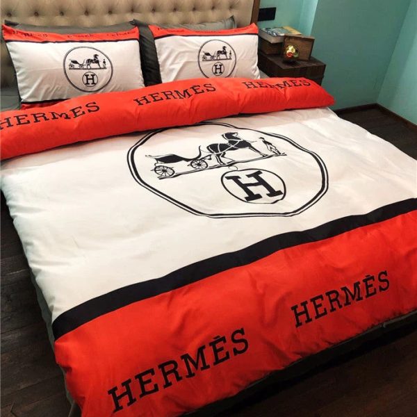 Red And White Hermes Bed Set Diverse Design and Materials