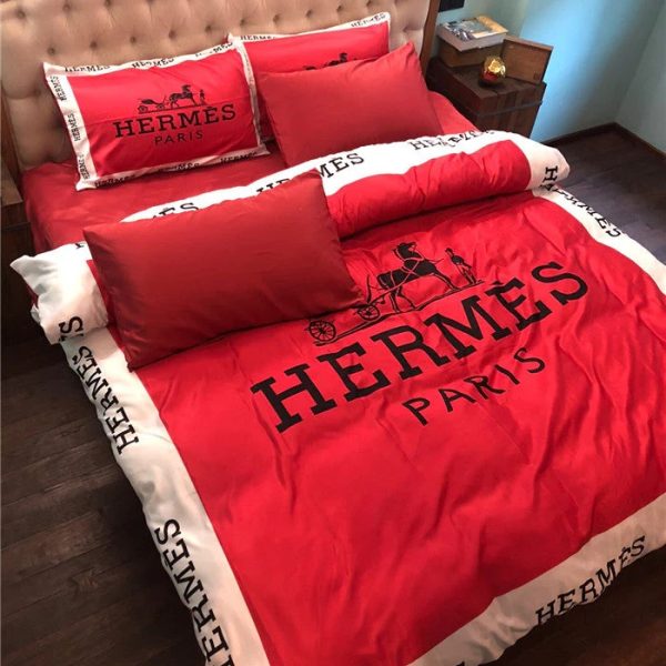 Red Hermes Bed Set Diverse Design and Materials