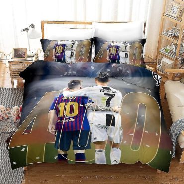Ronaldo 3D Digital Print Football Fan Bedding Set Three Piece Home Textiles Duvet Cover + Pillowcase Diverse Design and Materials