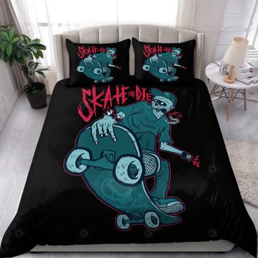 Skateboarding Skull Bedding Set Bed Sheets Spread Comforter Duvet Cover Bedding Sets Diverse Design and Materials