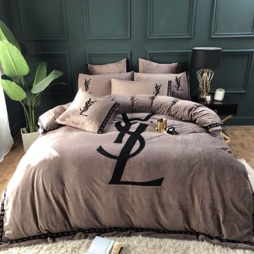 Soft Pink Yves Saint Laurent Bedding Set Diverse Design and Materials