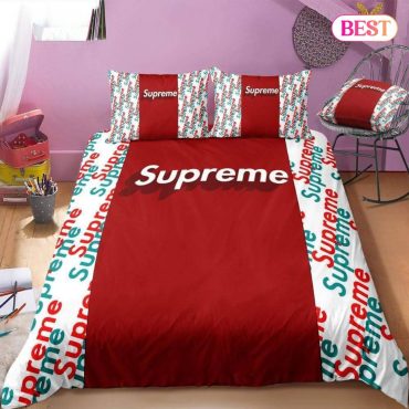 Supreme Red Luxury Brand Premium Bedding Set Home Decor Diverse Design and Materials