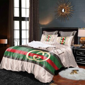 Gucci Premium Bedding Set Hot Luxury Brand Bedding Set Bedspread Duvet Cover Gift for Chanel Lover Diverse Design and Materials