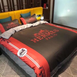 Orange And Browen Hermes Bed Set Diverse Design and Materials