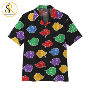 Anime Naruto Shippuden Akatsuki Colorful Pattern Hawaii Shirt Anime Shirt for Men Women SeratyArt