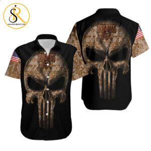 Beach Shirt Camouflage Skull Pittsburgh Pirates American Flag Hawaiian Shirt Aloha Shirt for Men Women SeratyArt