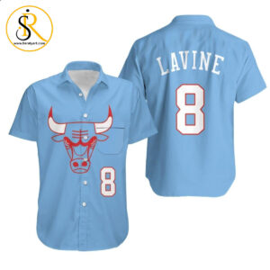 Beach Shirt Chicago Bulls Zach Lavine 8 2020 City Edition Blue Jersey Inspired Hawaiian Shirt Aloha Shirt for Men Women SeratyArt