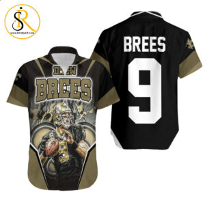 Beach Shirt Drew Brees New Orleans Saints Oil Painting Logo Hawaiian Shirt Aloha Shirt for Men Women SeratyArt