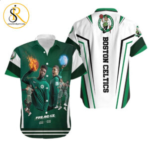 Beach Shirt Jaylon Brown Jayson Tatum Boston Celtics Fire And Ice Hawaiian Shirt Aloha Shirt for Men Women SeratyArt