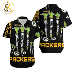 Beach Shirt Monster Energy Logo For Lovers Green Bay Packers Hawaiian Shirt Aloha Shirt for Men Women SeratyArt
