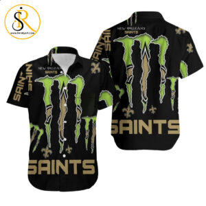 Beach Shirt Monster Energy Logo For Lovers New Orleans Saints Hawaiian Shirt Aloha Shirt for Men Women SeratyArt