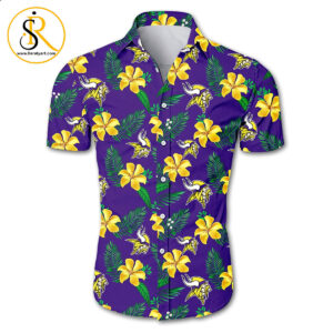 Beach Shirt NFL minnesota vikings tropical flower Hawaiian Shirt Aloha Shirt for Men Women SeratyArt