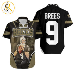 Beach Shirt New Orleans Saints Drew Brees Hawaiian Shirt Aloha Shirt for Men Women SeratyArt