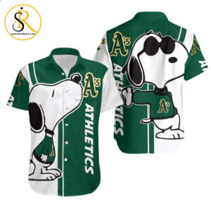 Beach Shirt Oakland Athletics Snoopy Lover 3D Printed Hawaiian Shirt Aloha Shirt for Men Women SeratyArt