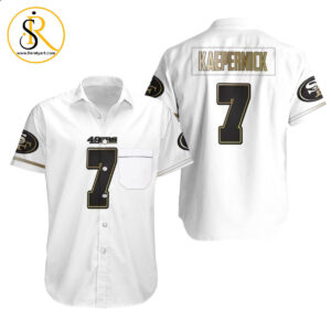 Beach Shirt San Francisco 49Ers Colin Kaepernick White 100Th Season Golden Edition Jersey Inspired Style Hawaiian Shirt Aloha Shirt for Men Women SeratyArt
