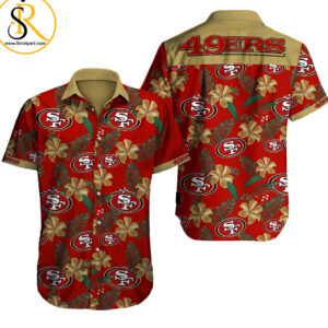 Beach Shirt San Francisco 49Ers Logo Flowers Hawaii Shirt Summer Button Up Shirt For Men Beach Wear Short Sleeve Hawaii Shirt SeratyArt