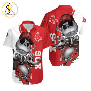 Boston Red Sox Jack Skellington And Zero Hawaiian Shirt Aloha Shirt for Men Women SeratyArt