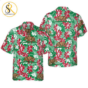 California Flag Seamless Pattern USA Hawaiian Shirt Aloha Shirt For Men and Women SeratyArt