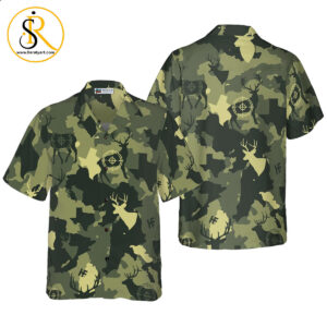 Camouflage Deer Texas Gun Hunting Hawaiian Shirt Short Sleeve Texas Camo Shirt Proud Texas Shirt Aloha Shirt For Men and Women SeratyArt