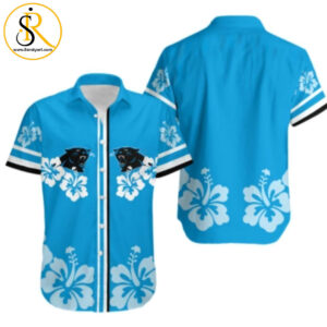 Carolina Panthers Hibiscus Flower Hawaiian Shirt Aloha Shirt for Men Women SeratyArt