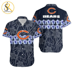 Chicago Bears Flower And Logo Hawaiian Shirt Aloha Shirt for Men Women SeratyArt
