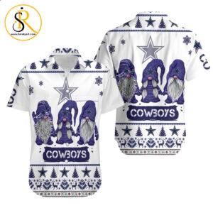 Christmas Gnomes Dallas Cowboys Ugly Sweatshirt Christmas 3D Hawaiian Shirt Aloha Shirt for Men Women SeratyArt