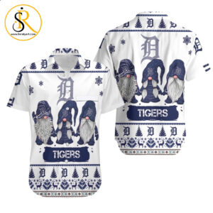 Christmas Gnomes Detroit Tigers Ugly Sweatshirt Christmas 3D Hawaiian Shirt Aloha Shirt for Men Women SeratyArt