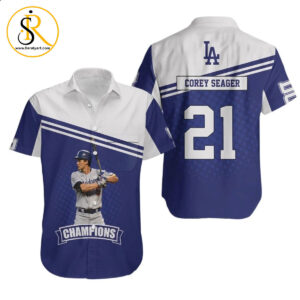 Corey Seager 5 Los Angeles Dodgers Hawaiian Shirt Aloha Shirt for Men Women Combo Beach SeratyArt