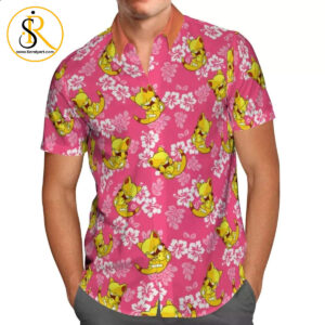 Cute Abra Tropical Floral Hawaiian Shirt Anime Shirt for Men Women SeratyArt