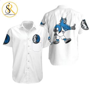 Dallas Mavericks Basketball Classic Mascot Logo Gift For Mavericks Fans White Hawaiian Shirt Aloha Shirt for Men Women Combo Beach SeratyArt