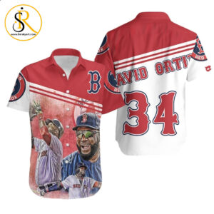 David Ortiz 34 Boston Red Sox Hawaiian Shirt Aloha Shirt for Men Women SeratyArt
