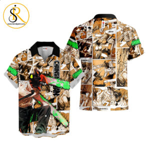 Denji Hawaiian Shirts Custom Anime Merch Clothes for Men Women SeratyArt