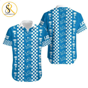 Detroit Lions Coconut Trees Hawaiian Shirt Aloha Shirt for Men Women SeratyArt