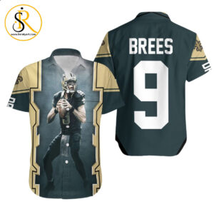 Drew Brees New Orleans Saints Dark Hawaiian Shirt Aloha Shirt for Men Women SeratyArt