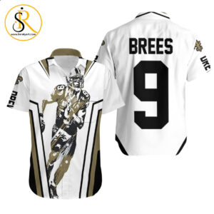 Drew Brees New Orleans Saints Watercolor Hawaiian Shirt Aloha Shirt for Men Women SeratyArt