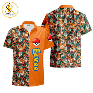Eevee Hawaiian Shirts Custom Anime Merch Clothes for Men Women SeratyArt