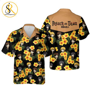 Eren Mikasa And Armin Hawaiian Shirt Attack On Titan Anime Shirt for Men Women SeratyArt