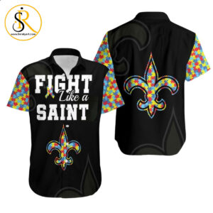 Fight Like A New Orleans Saints Autism Support Hawaiian Shirt Aloha Shirt for Men Women SeratyArt