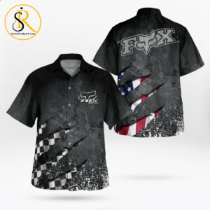 Fox Racing Torn Checked Flag Hawaii Shirt Aloha Shirt For Men Women SeratyArt