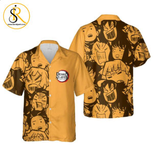 Funny Zenitsu Tanjiro Hawaiian Shirt Demon Slayer Anime Shirt for Men Women SeratyArt