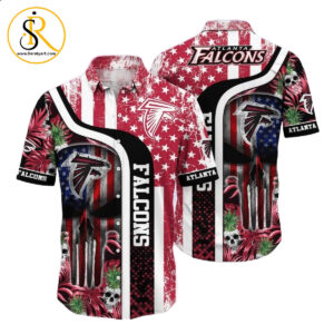 Gift For Husband Gift For Dad Atlanta Falcons And Skull Hawaiian Shirt Aloha Shirt for Men Women SeratyArt