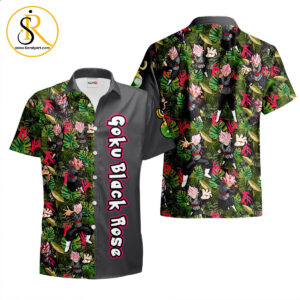 Goku Black Rose Hawaiian Shirts Custom Anime Merch Clothes for Men Women SeratyArt