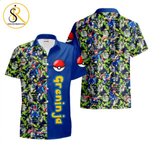 Greninja Hawaiian Shirts Custom Anime Merch Clothes for Men Women SeratyArt