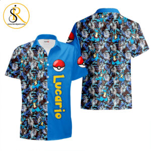 Lucario Hawaiian Shirts Custom Anime Merch Clothes for Men Women SeratyArt