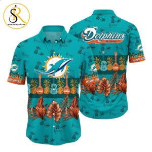Miami Dolphins NFL Hawaiian Shirt Tropical Pattern Graphic Trends Summer Gift For Fan NFL SeratyArt