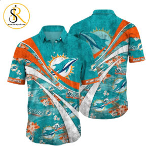 Miami Dolphins NFL Summer Hawaiian Shirt Floral Pattern Graphic For Football NFL Enthusiast SeratyArt