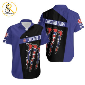 Monster Energy Chicago Cubs Hawaiian Shirt Aloha Shirt for Men Women Beach Set SeratyArt