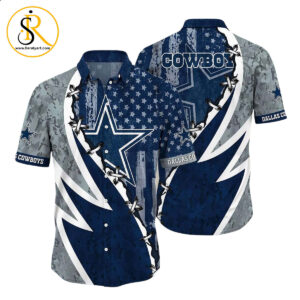 NFL Dallas CowboysHawaiian Shirt Graphic American Flag Print This Summer Gift For Fans SeratyArt